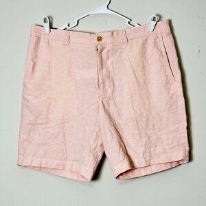 Nwt J. Crew Linen Shorts Men's 36 Pink Casual Summer Beach‎ Pink Flat Front